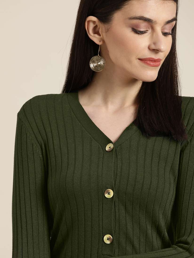 Green cardigan sweater womens cheap