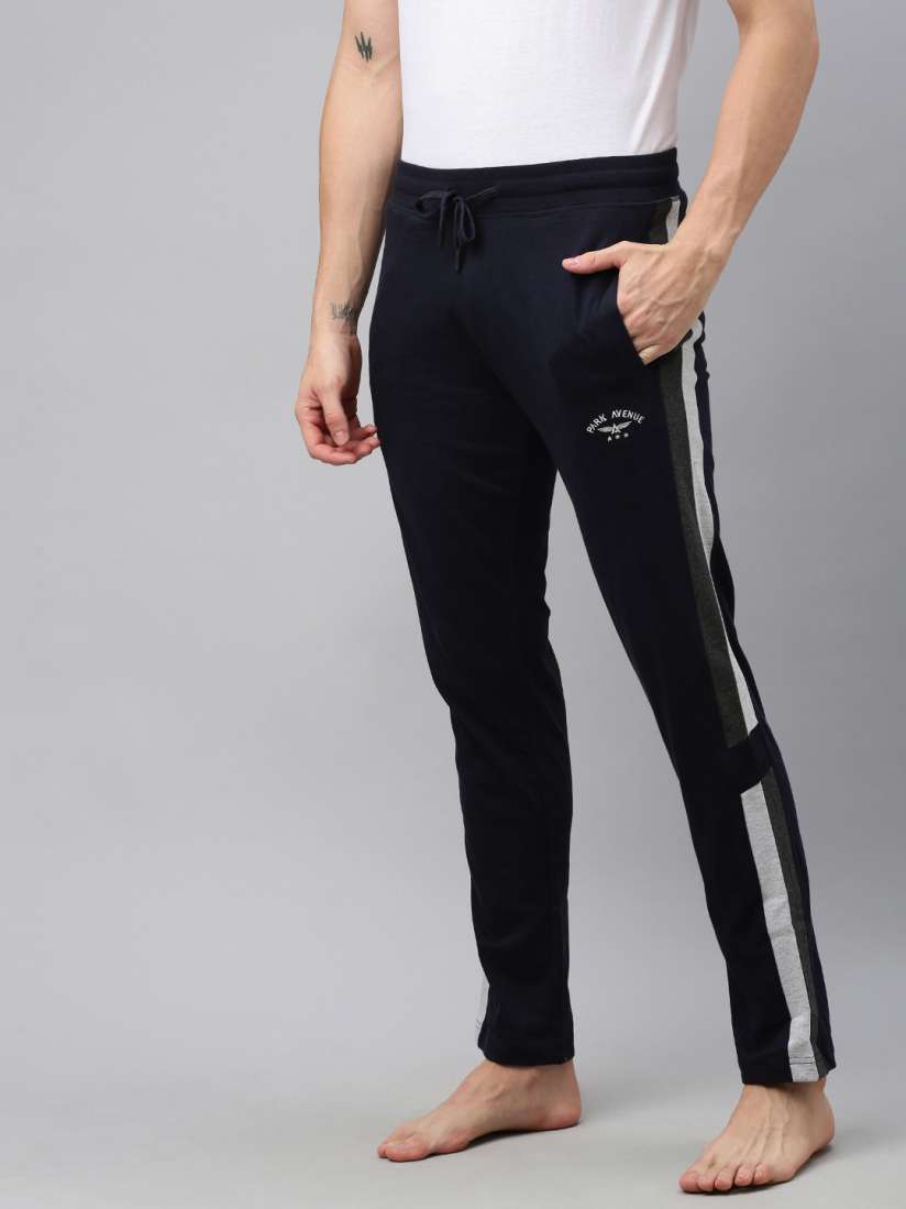 Buy Park Avenue Men Navy Blue Solid Lounge Pants with Side Stripes Lounge Pants for Men 12061190 Myntra