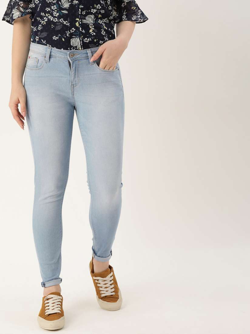 Buy Lee Cooper Women Blue Annie Slim Fit Mid Rise Clean Look Stretchable Jeans Jeans for Women 12065782 Myntra