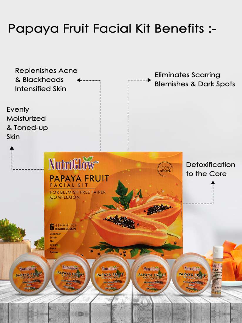 Buy NutriGlow Set of Papaya Facial Kit 250g 10ml Skin Whitening Face Wash 100ml Toner 100ml Beauty Gift Set for Unisex 12075852 Myntra