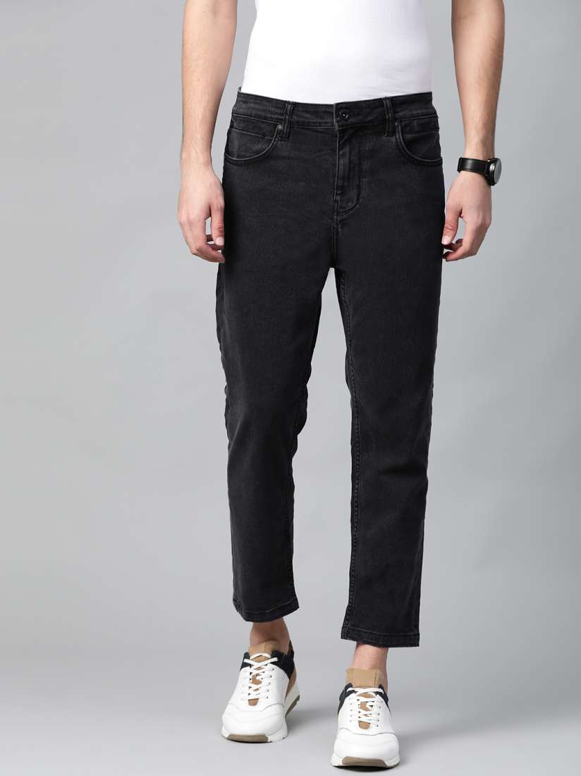Buy Being Human Men Black Slim Fit Mid Rise Clean Look Stretchable Cropped Jeans Jeans for Men 12077046 Myntra