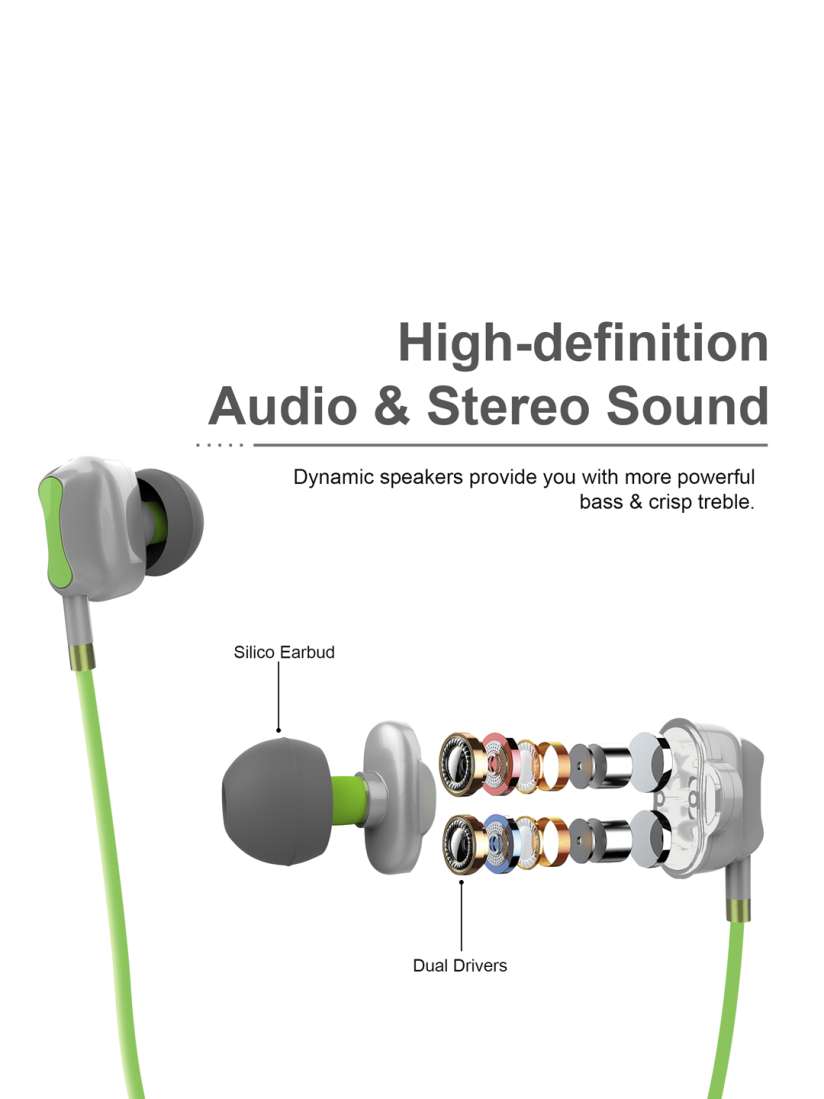 Buy TAGG Unisex Green Grey Impulse Wireless NeckBand Headphones Headphones for Unisex 12078402 Myntra