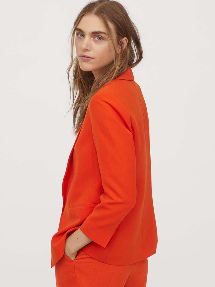 Buy H M Women Orange Solid Straight Cut Jacket Blazers for Women 12081118 Myntra