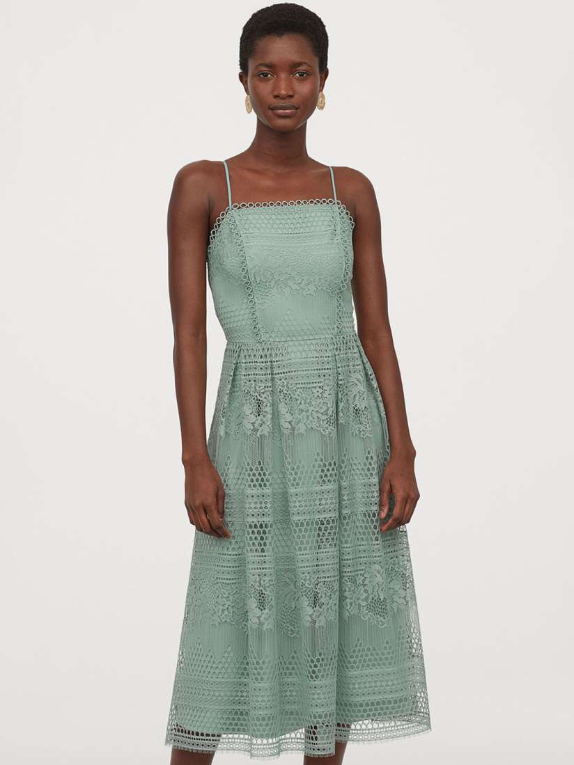 Calf length lace dress deals