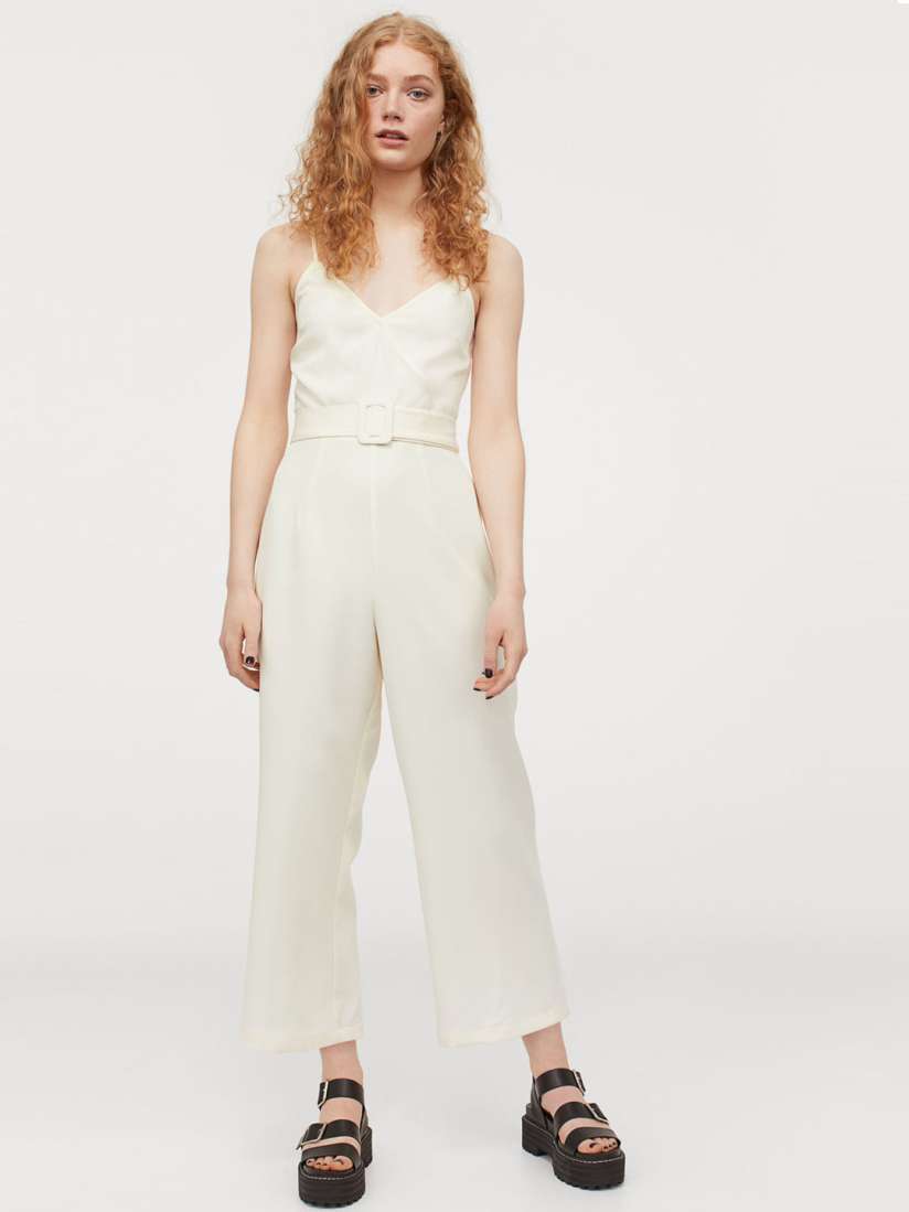 Buy H M White Belted jumpsuit Jumpsuit for Women 12083474 Myntra