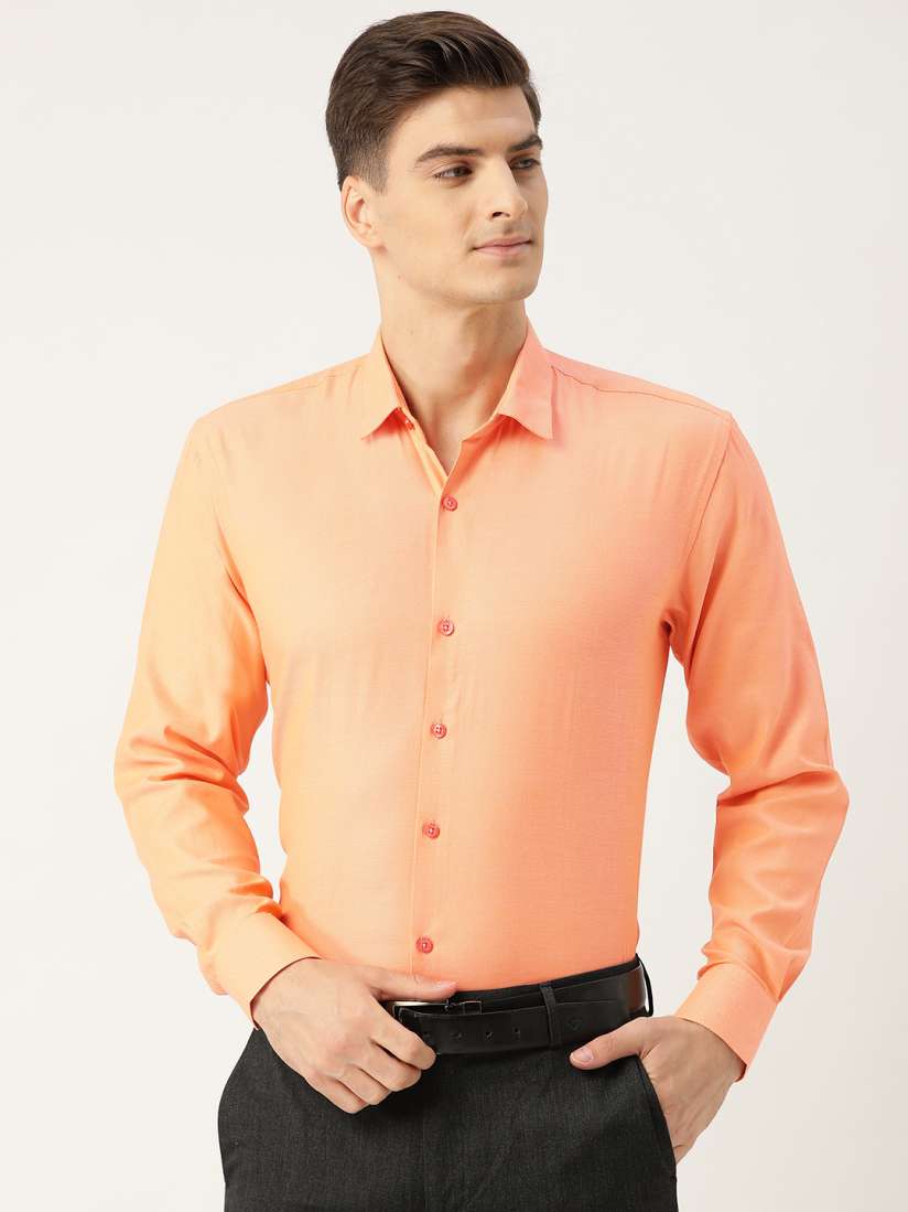 Mens orange formal shirt online