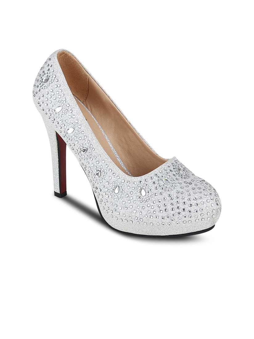 Buy Kielz Women Silver Toned Embellished Pumps Heels for Women 1208721 Myntra