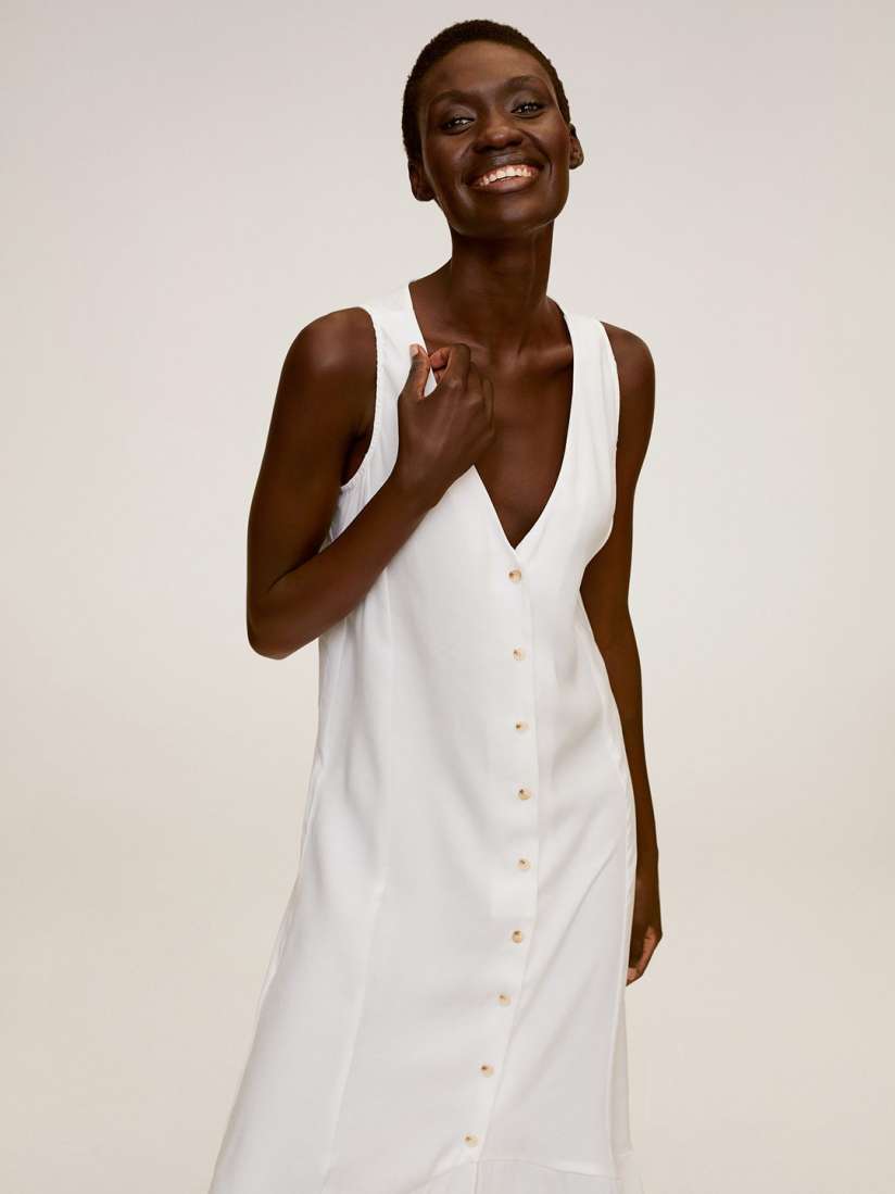 Mango white maxi dress on sale