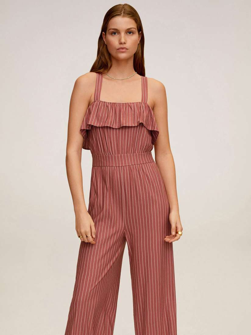 Buy MANGO Women Maroon White Striped Culotte Jumpsuit Jumpsuit for Women 12088714 Myntra