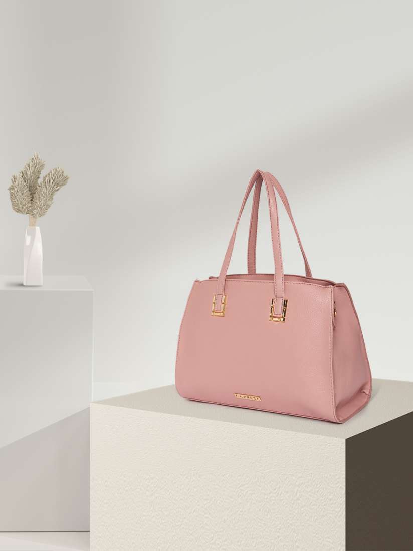 Buy Caprese Peach Coloured Solid Thyma Handheld Bag Handbags for Women 12088738 Myntra