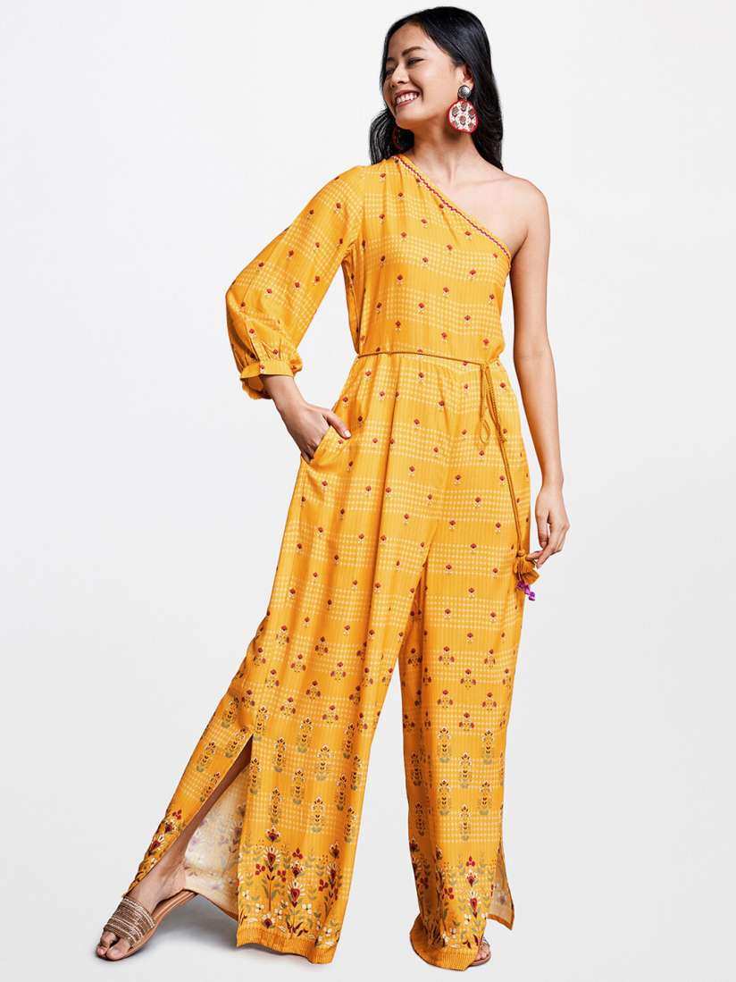 Global desi yellow jumpsuit clearance