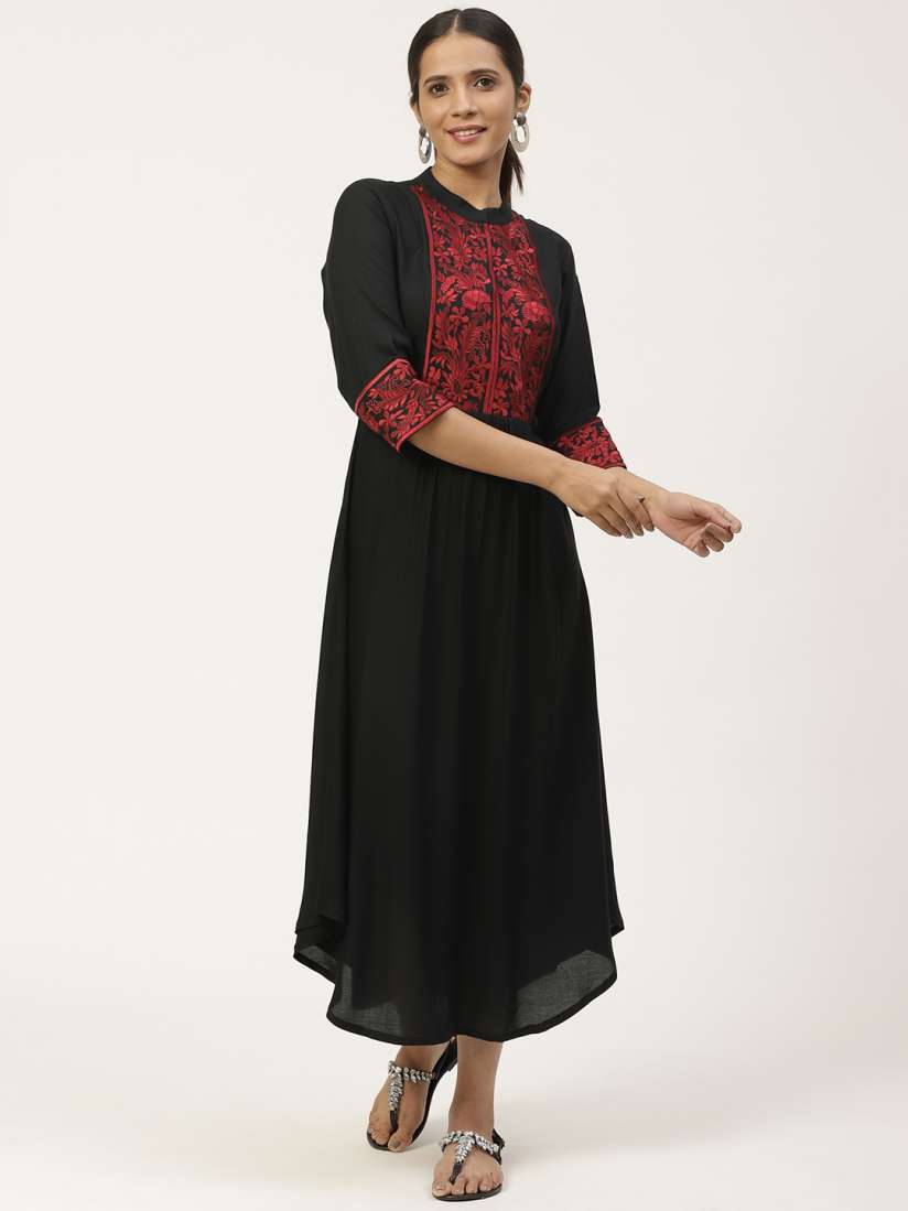 Buy Gerua By Libas Women Black Solid Maxi Dress Dresses for Women 12100276 Myntra