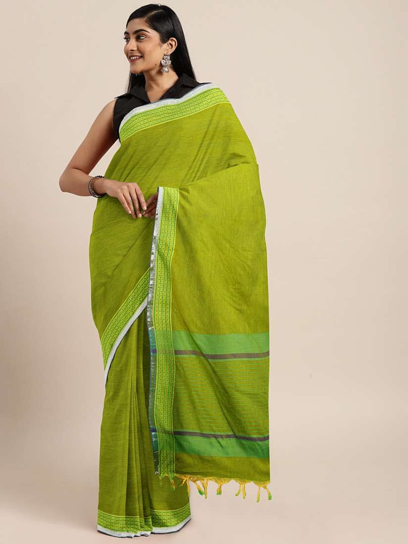 Myntra green saree 2025