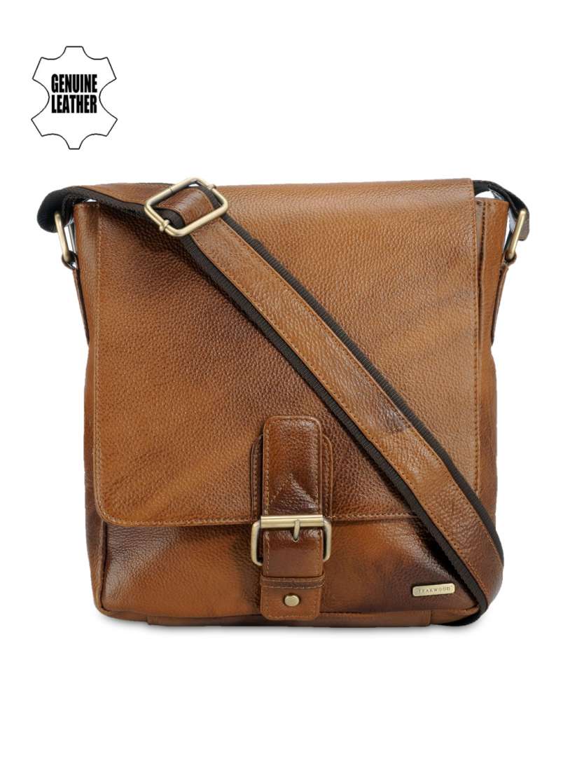 Buy Teakwood Leathers Unisex Tan Brown Genuine Leather Messenger Bag Messenger Bag for Unisex 1210147 Myntra