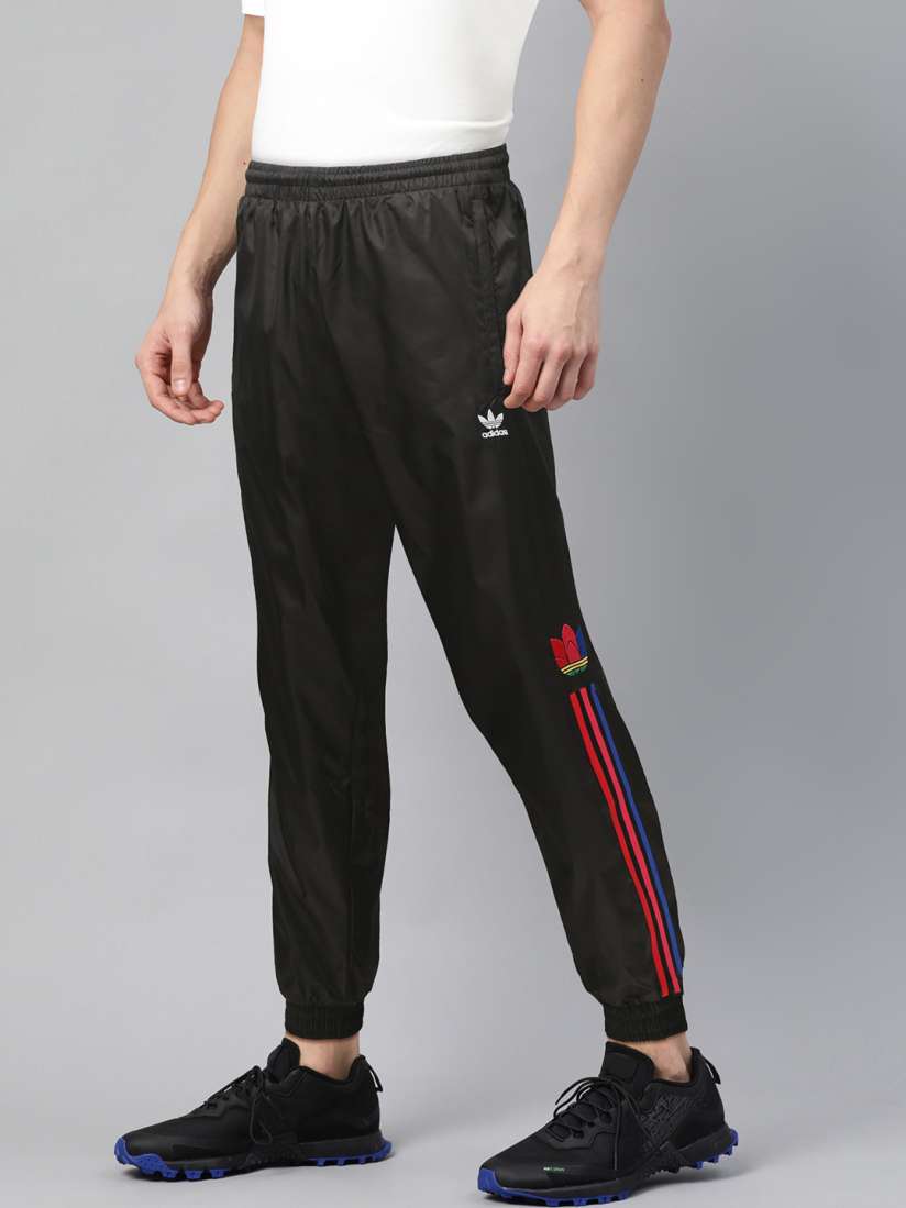 Adidas originals 3d trefoil logo cuffed joggers in black online