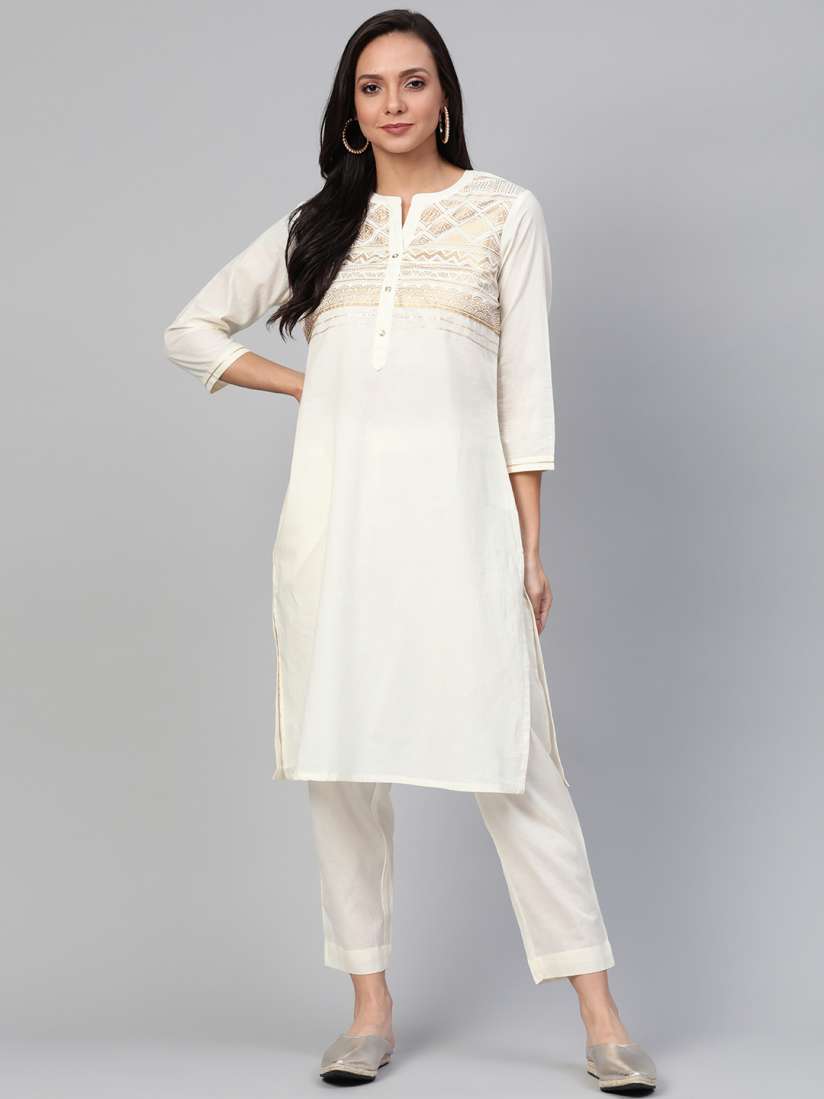 Myntra off white kurti hotsell