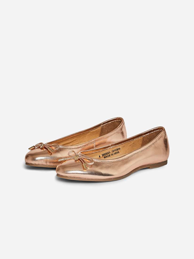 Buy DOROTHY PERKINS Women Rose Gold Toned Solid Leather Wide Fit Ballerinas Flats for Women 12107534 Myntra