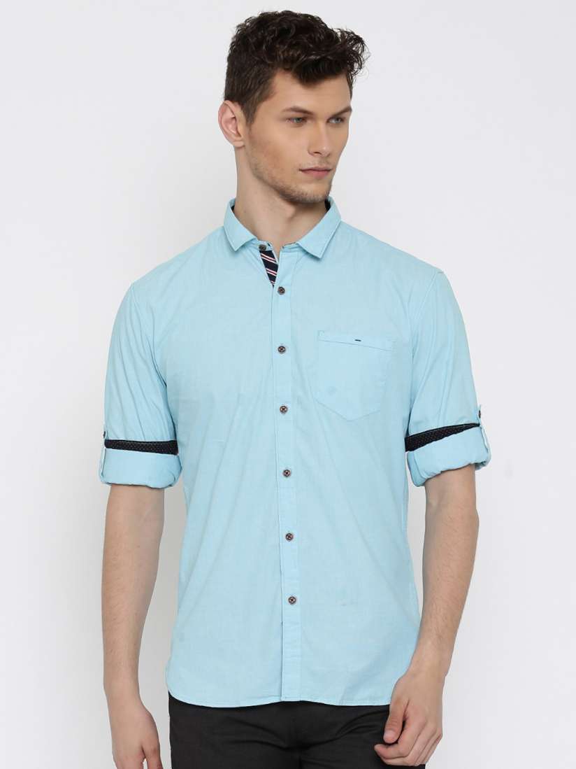 Buy Highlander Blue Slim Fit Casual Shirt Shirts for Men 1211241 Myntra