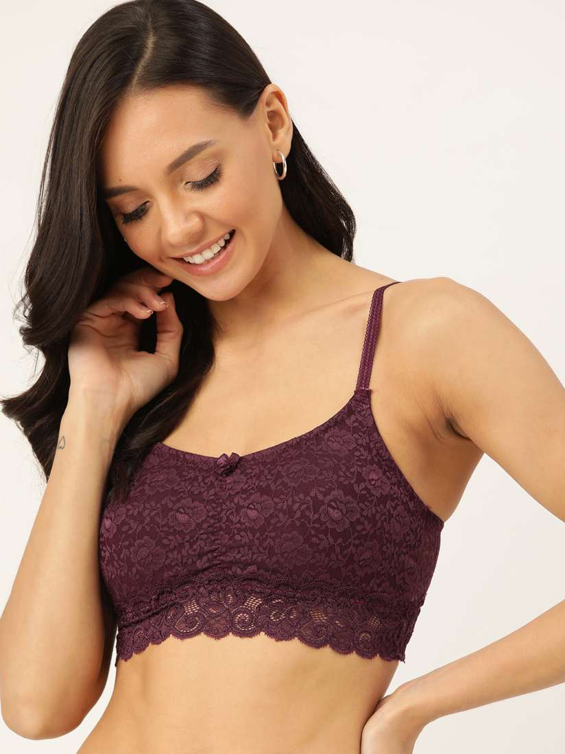 Burgundy lace bralette top cheap