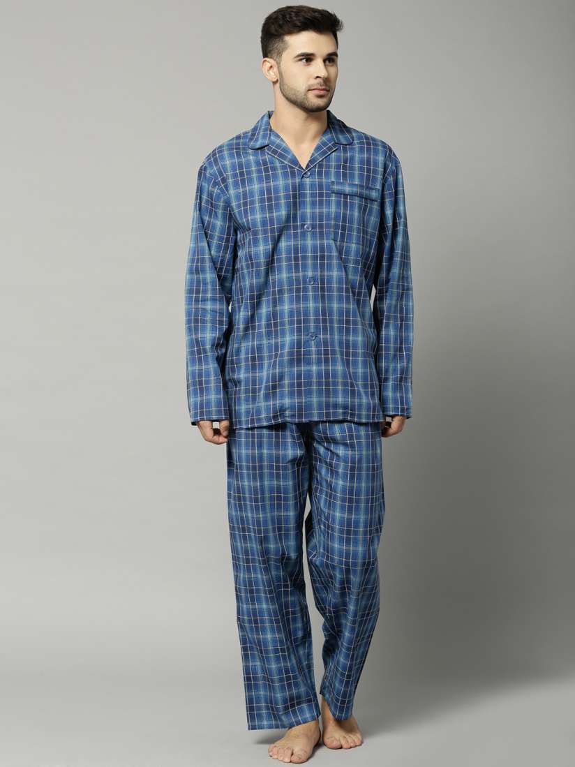 Buy Marks Spencer Blue Checked Night Suit 4602K Night suits for Men 1212338 Myntra