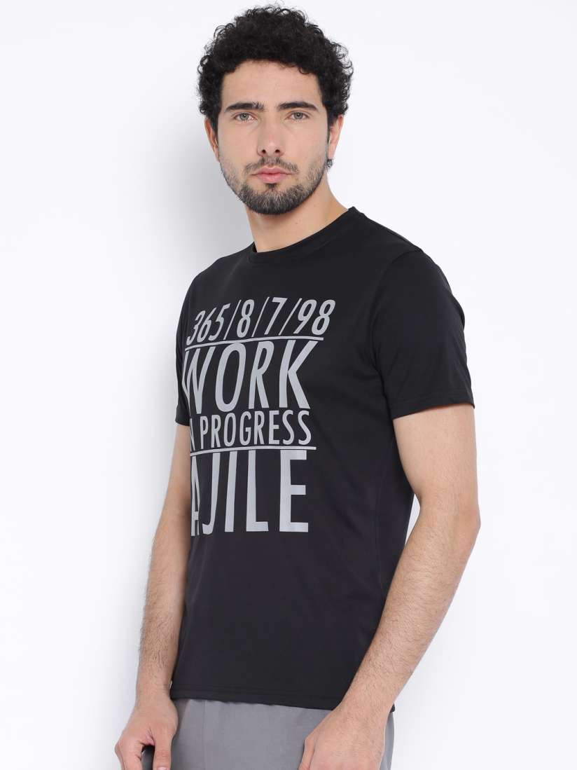 Buy Ajile by Pantaloons Black Printed Active T shirt Tshirts for Men 1215213 Myntra