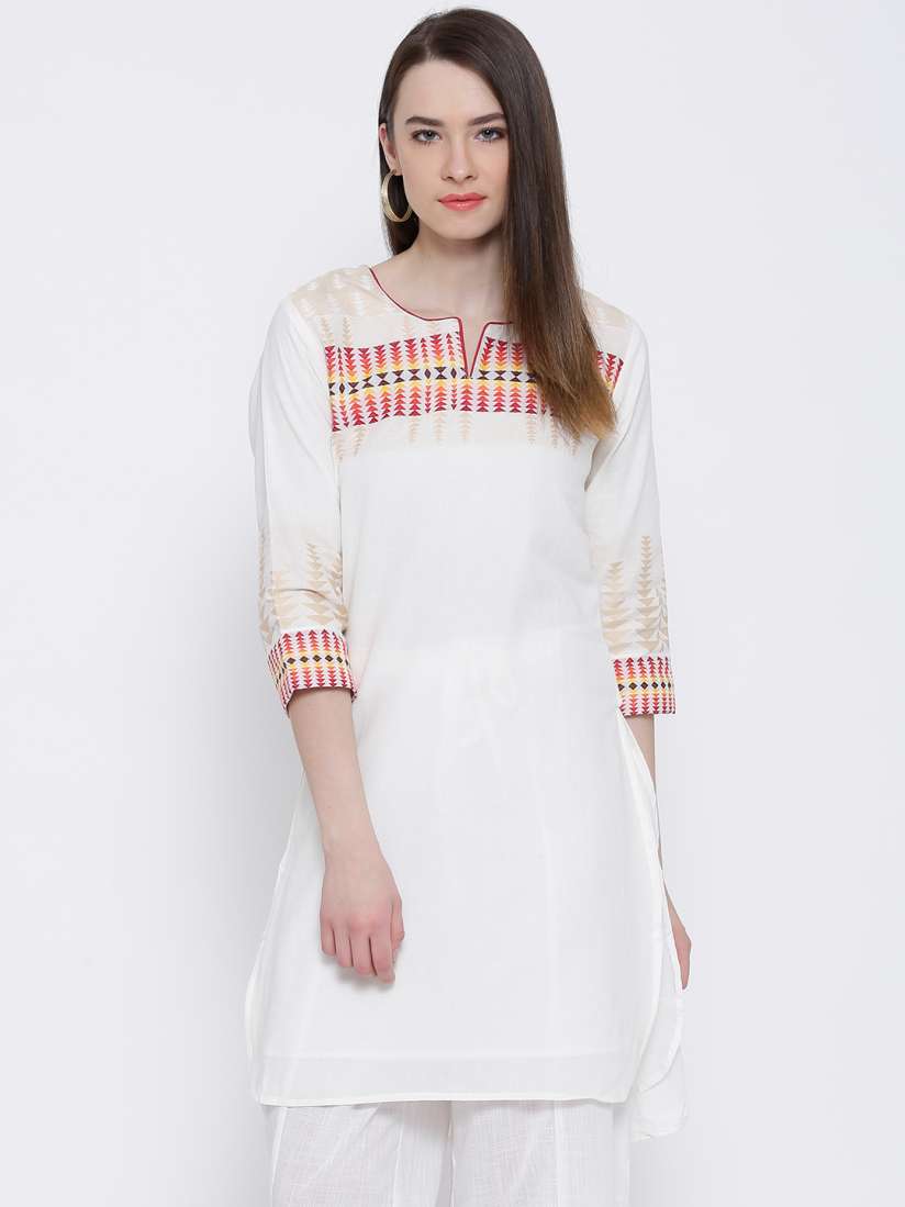 Biba off white kurta discount