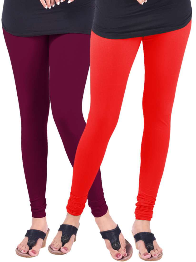 Buy Lux Lyra SILK Pack of 2 Churidar Leggings Leggings for Women 1218534 Myntra
