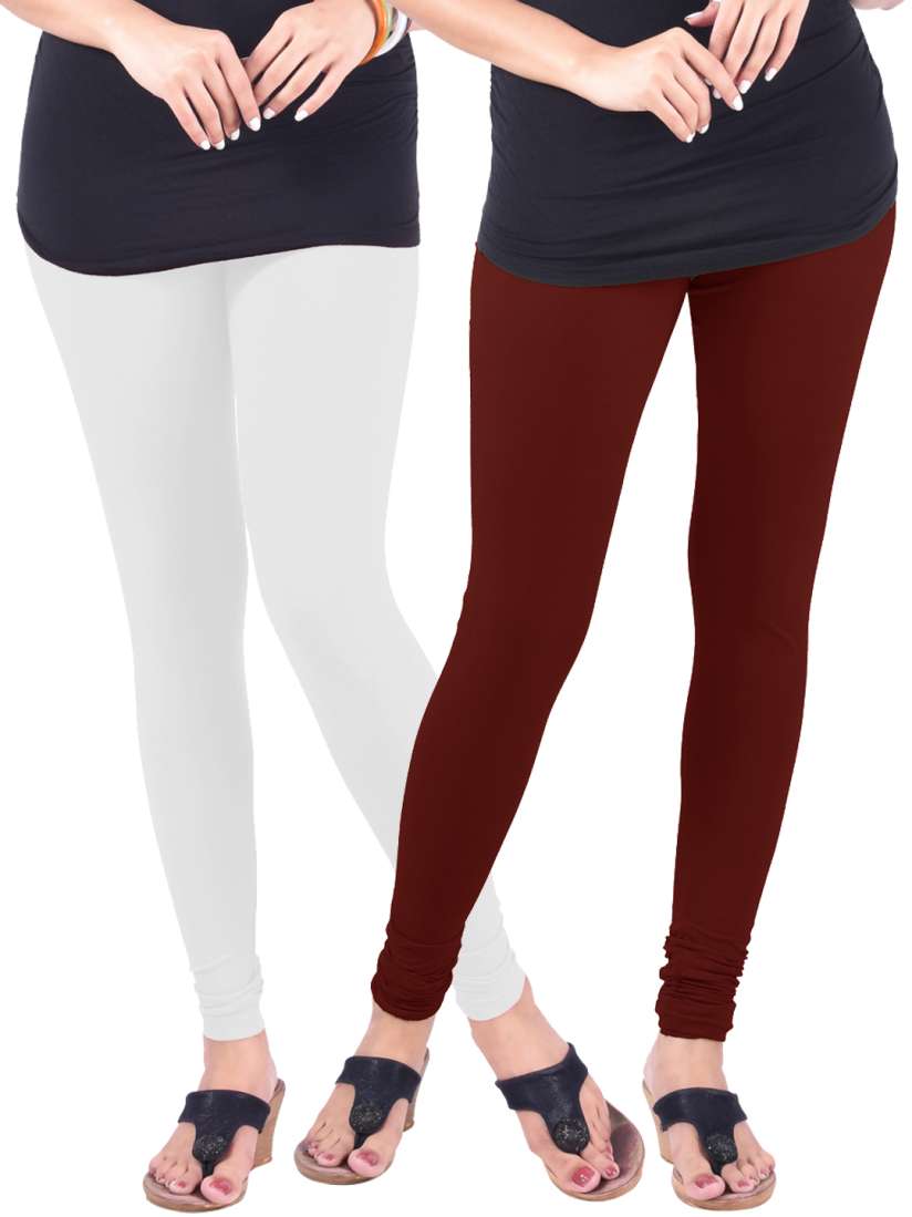 Buy Lux Lyra SILK Pack of 2 Churidar Leggings Leggings for Women 1218541 Myntra