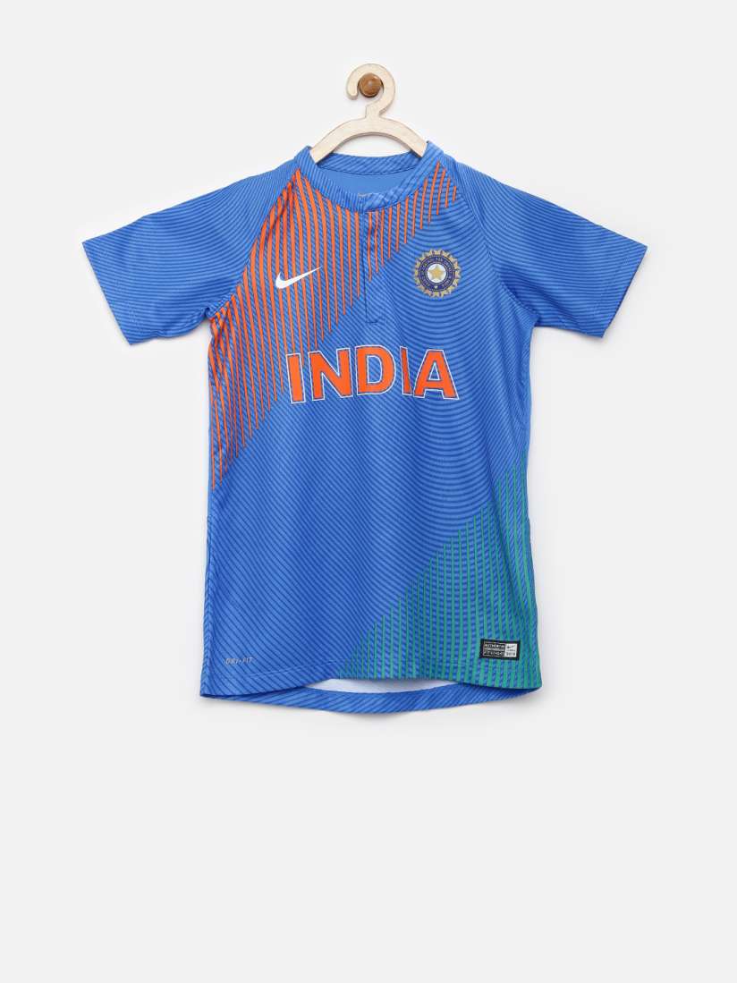 Buy Nike Boys Blue Printed Henley India Cricket Replica Jersey Tshirts for Boys 1219562 Myntra