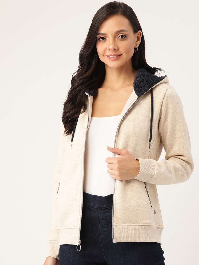 Buy Monte Carlo Women Beige Solid Hooded Sweatshirt Sweatshirts for Women 12212986 Myntra