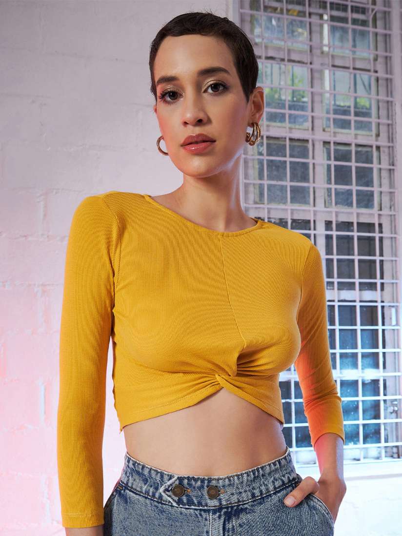 Yellow knot top top