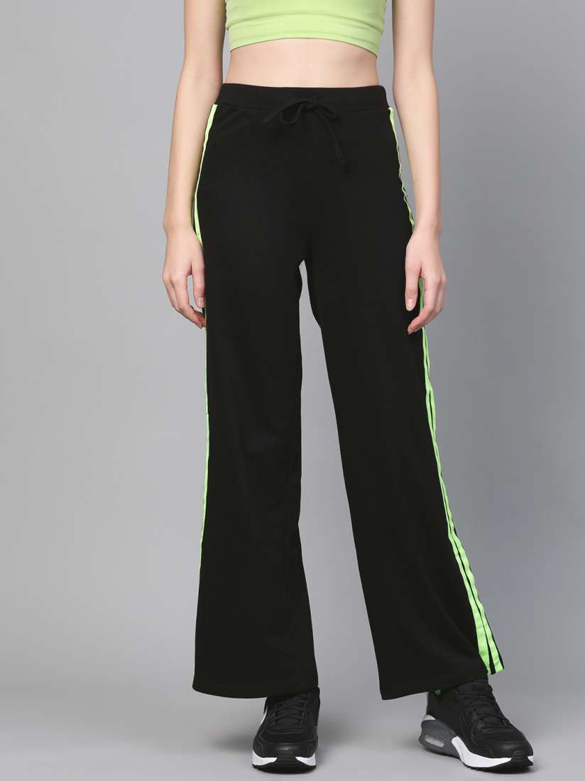 Buy SASSAFRAS Women Black Regular Fit Solid Parallel Track Pants Track Pants for Women 12221994 Myntra