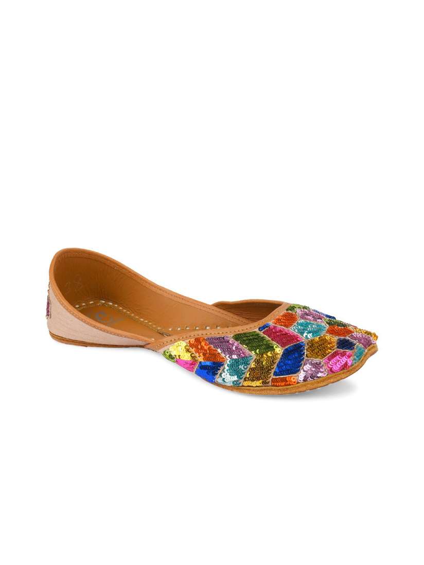 Buy Jutti Express Women Multicoloured Embellished Leather Mojaris Flats for Women 12224490 Myntra