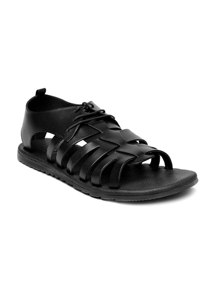 Buy Estd. 1977 Men Black Leather Sandals Sandals for Men 1223005 Myntra