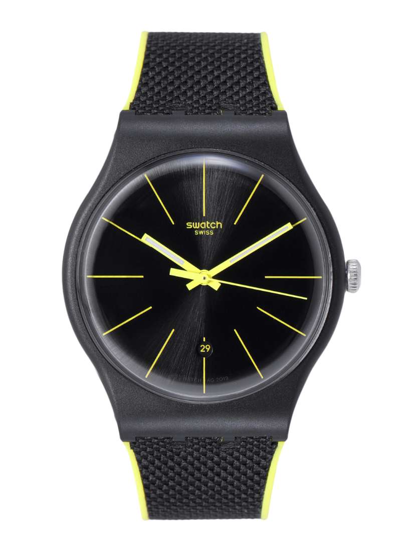 Buy Swatch Unisex Black Swiss Made Water Resistant Analogue Watch SUOB406 Watches for Unisex 12243394 Myntra