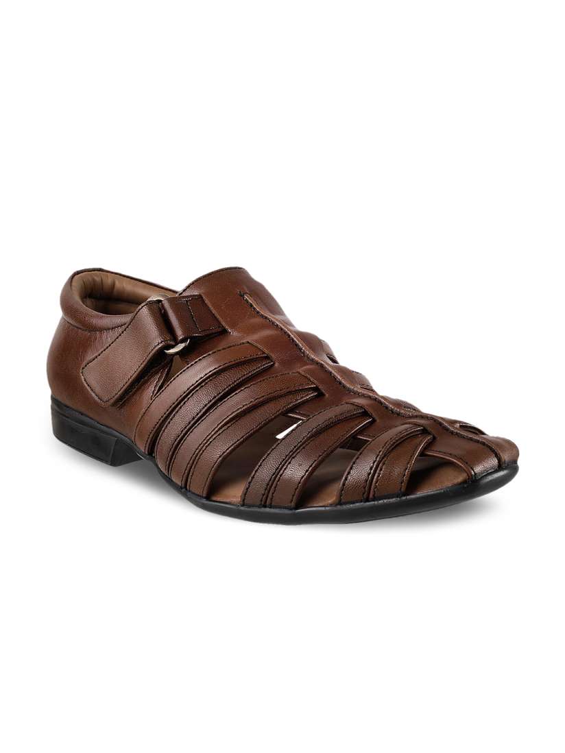 Buy Mochi Men Brown Leather Sandals Sandals for Men 1224791 Myntra