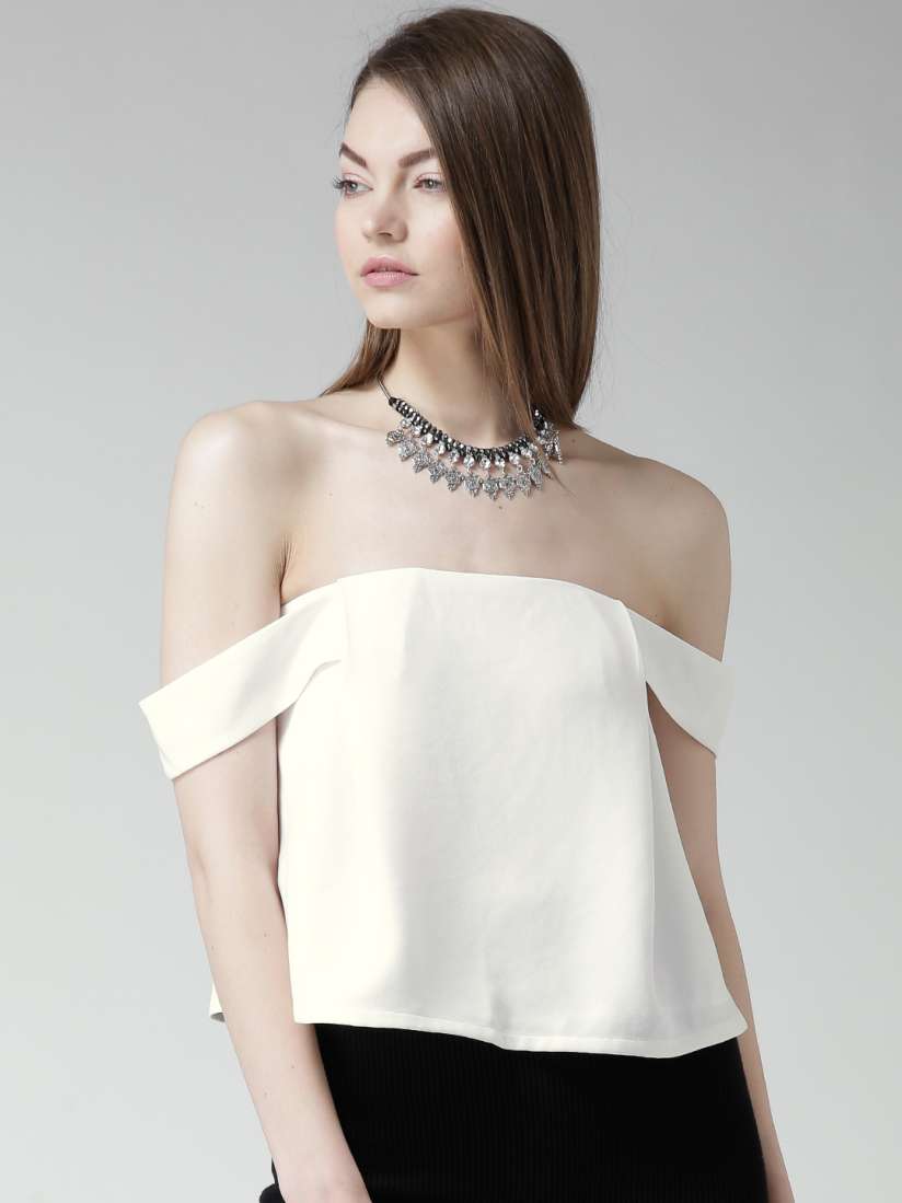 Buy FOREVER 21 Off White Off Shoulder Top Tops for Women 1225054 Myntra
