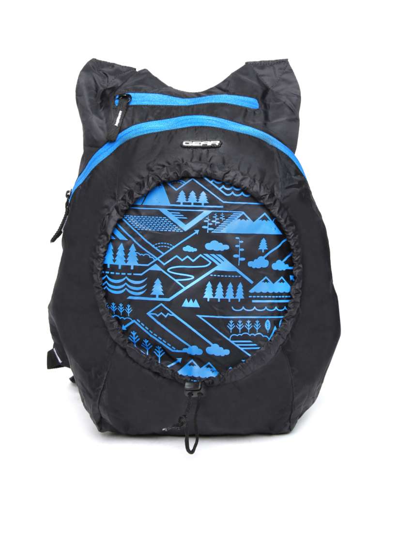 Buy Gear Unisex Black Printed Foldable Backpack Backpacks for Unisex 1225799 Myntra
