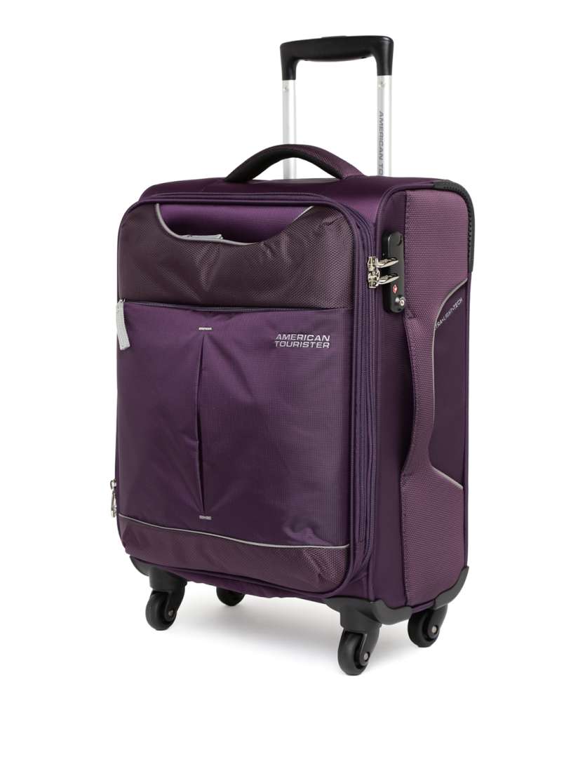 American tourister purple trolley bag clearance