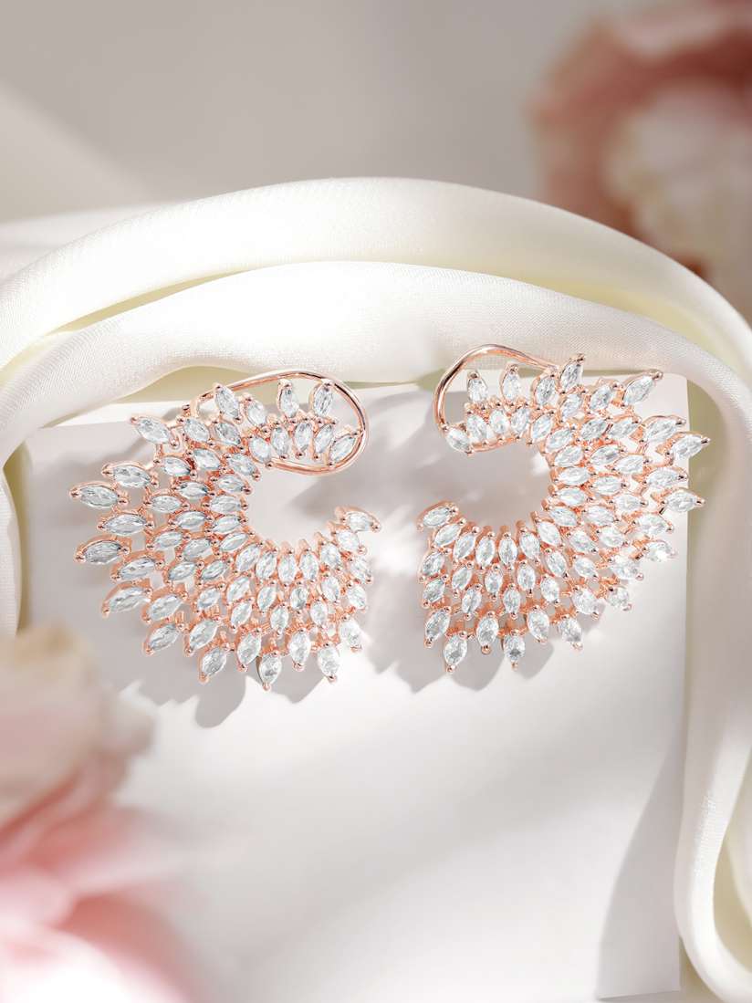 Zircon stone earrings on sale