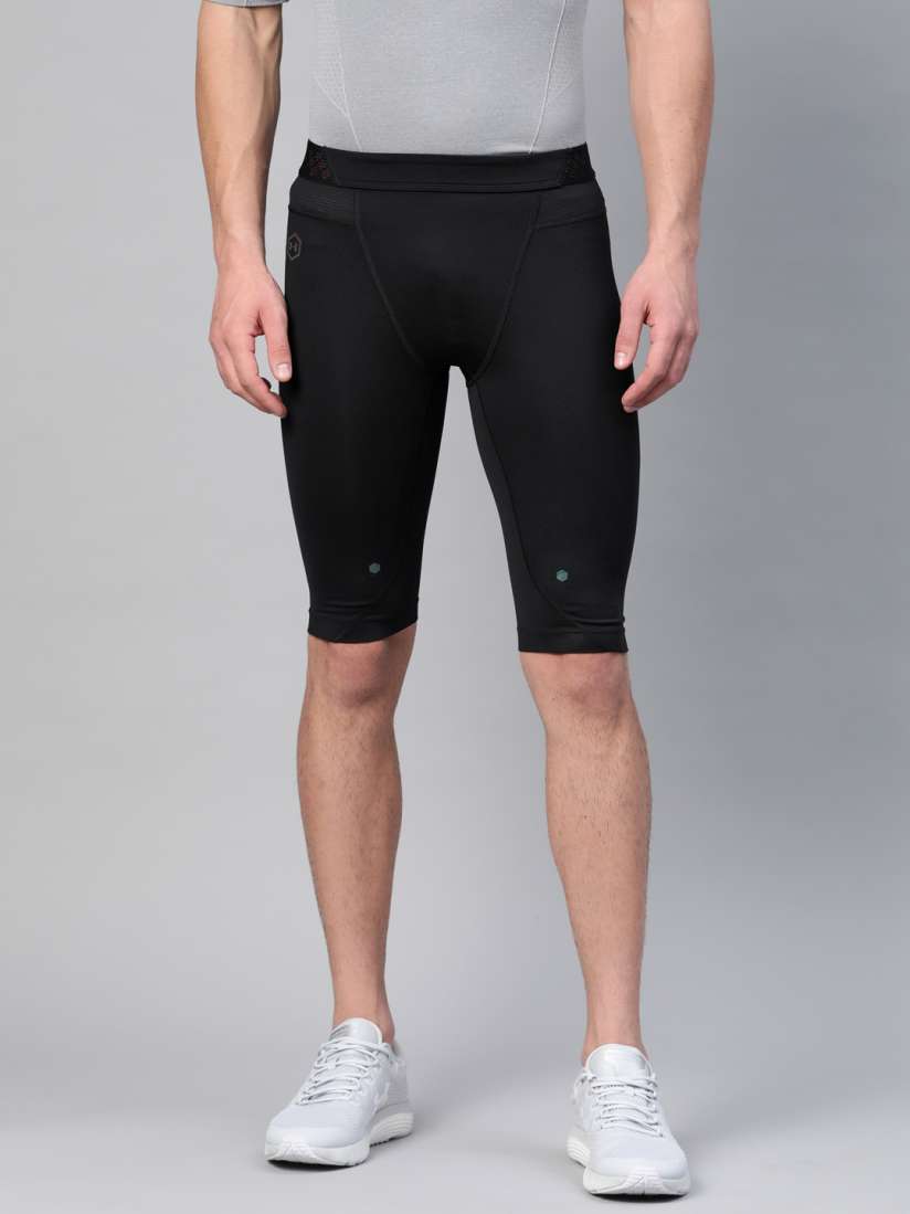 Buy UNDER ARMOUR Men Black Solid RUSH HeatGear Long Compression Sports Shorts Shorts for Men 12263292 Myntra