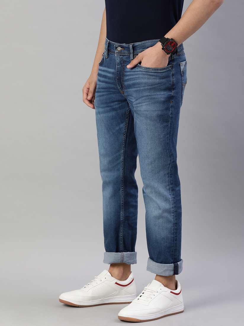 Buy Tommy Hilfiger Men Blue Slim Fit Mid-Rise Clean Look