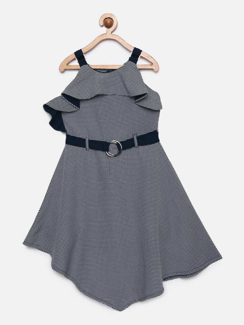 Buy Tiny Girl Navy Blue Printed A Line Dress Dresses for Girls 12272628 Myntra
