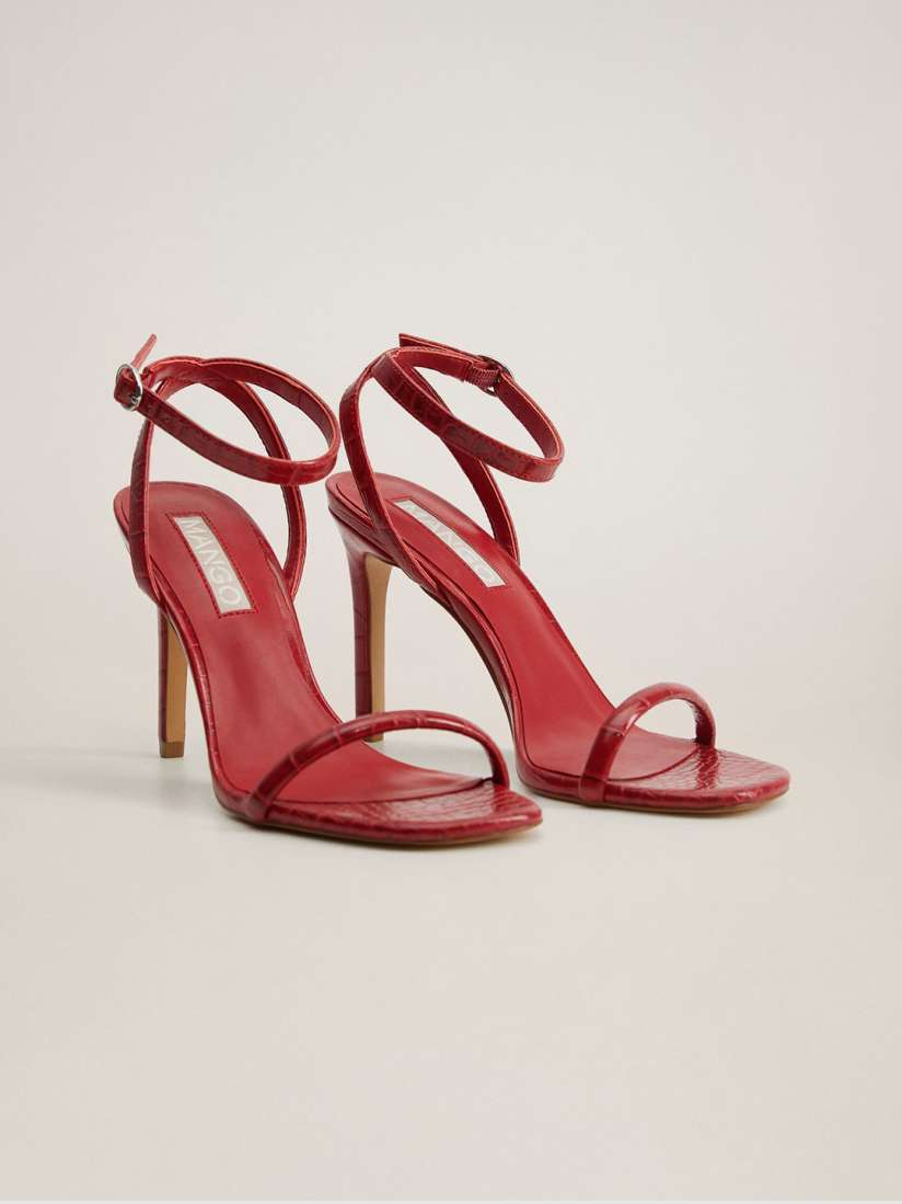 Buy MANGO Women Red Croc Textured Stilettos Heels for Women 12274962 Myntra