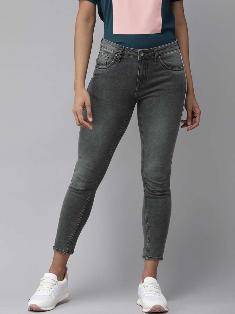 Side stripe jeans myntra hot sale