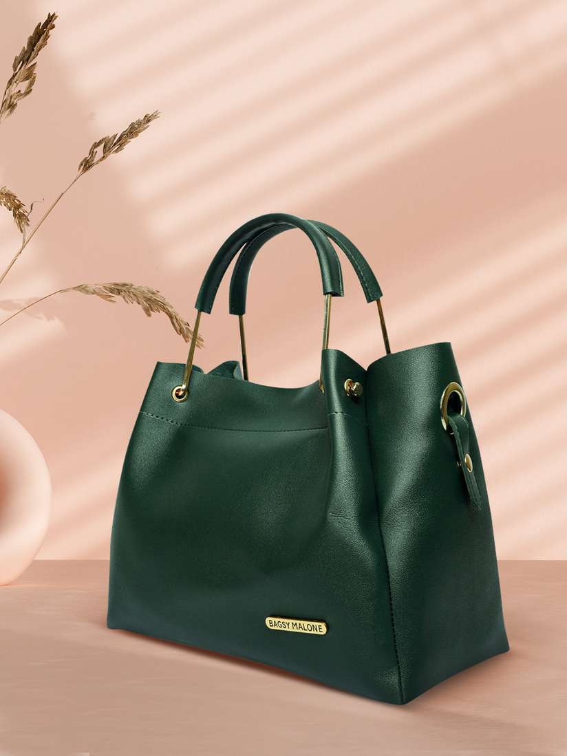 Buy Bagsy Malone Green Solid Handheld Bag Handbags for Women
