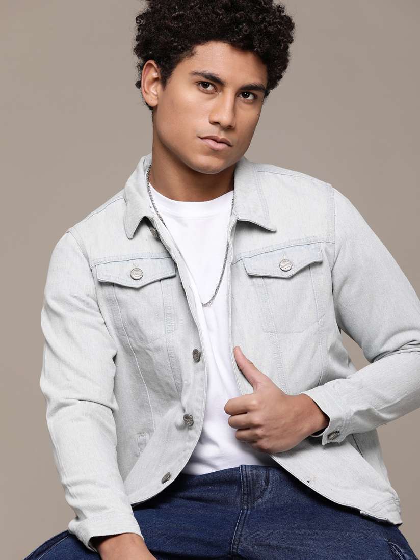 Denim jackets on myntra clearance
