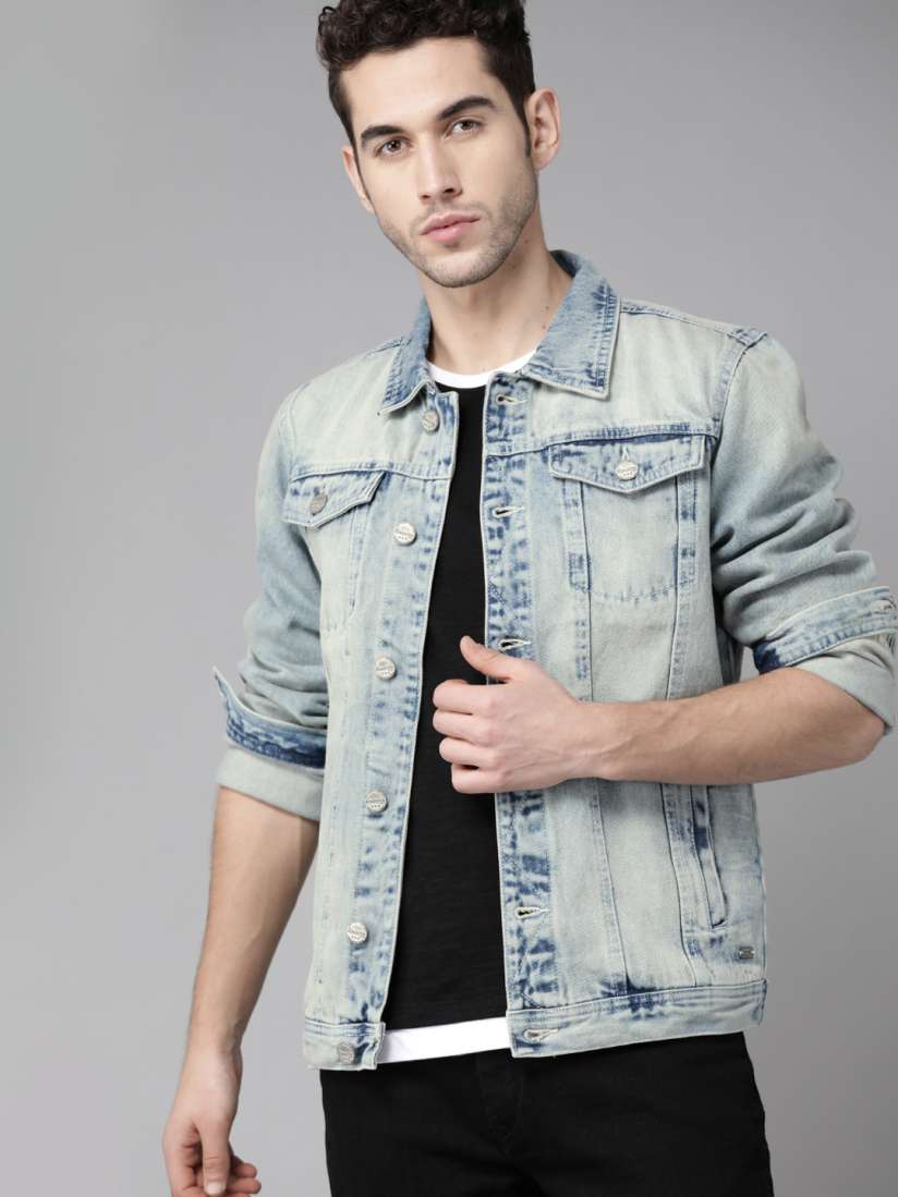 Buy Roadster Men Blue Washed Denim Jacket Jackets for Men 12288694 Myntra