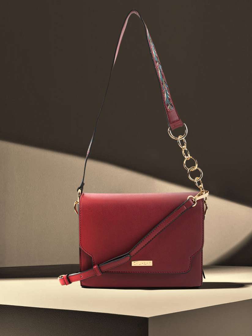 Buy Chumbak Red Textured Sling Bag Handbags for Women 12311660 Myntra