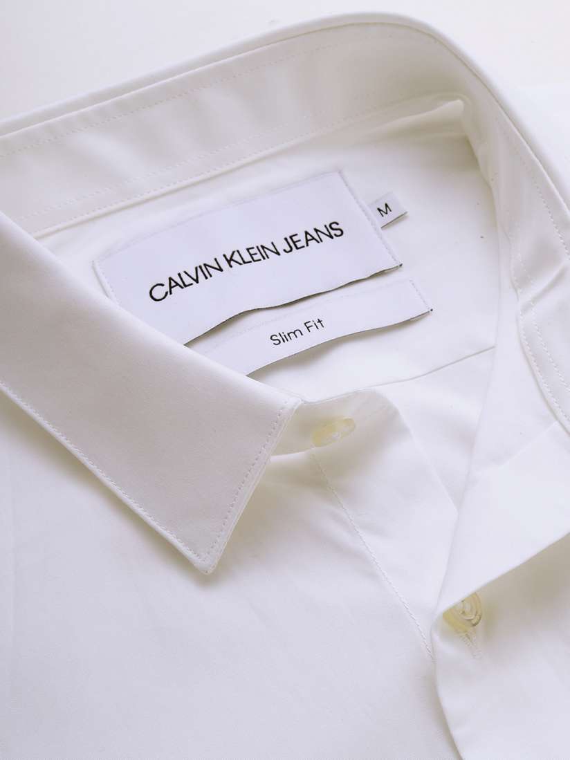 Calvin klein slim fit white dress shirt cheap